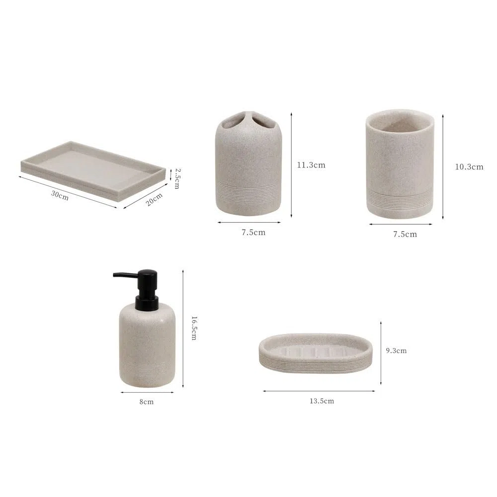 Preuve de Fuite Ensemble de Distributeur de Savon de Luxe léger, gobelet de Lavage, Porte-Brosse à Dents, Ensemble de Plateau de Lavage de Salle de Bain Haut de Gamme