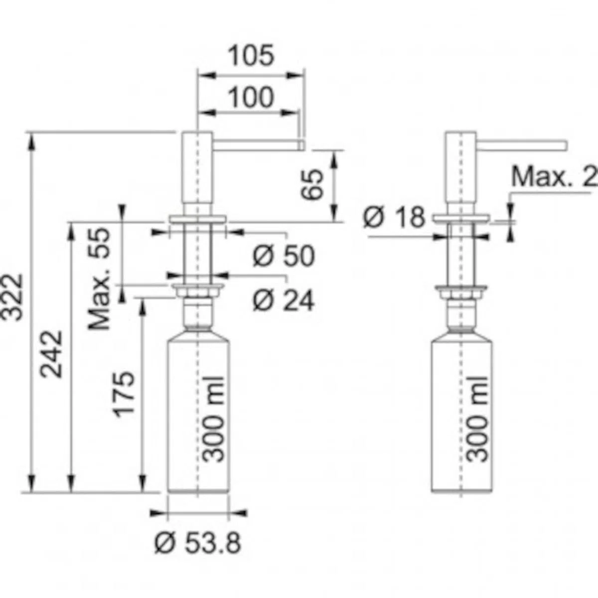 FRANKE 112.0633.091 Active Distributeur de Savon, Hazel, S