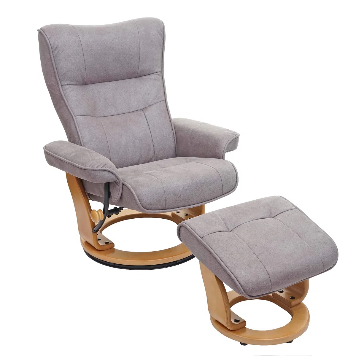 MCA Fauteuil relax Montréal - Gris clair, marron naturel