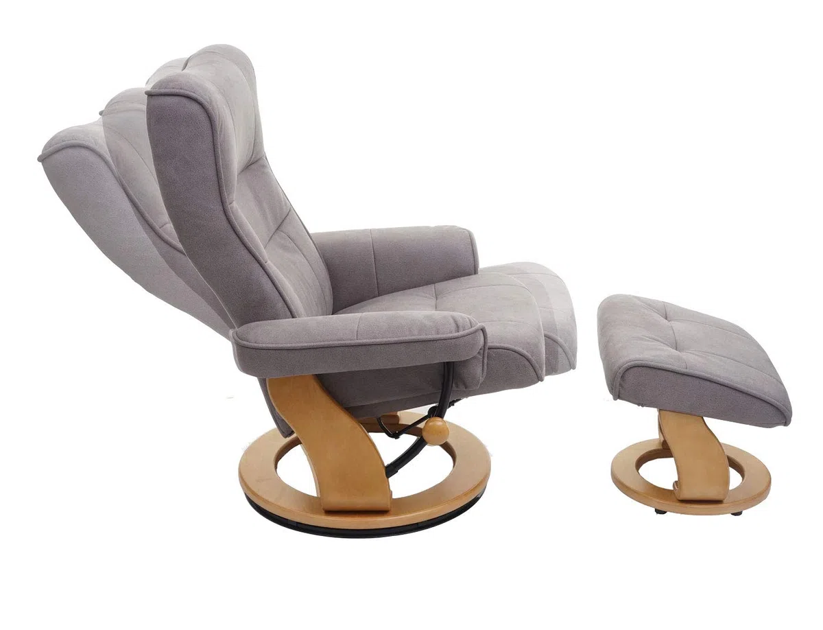 MCA Fauteuil relax Montréal - Gris clair, marron naturel