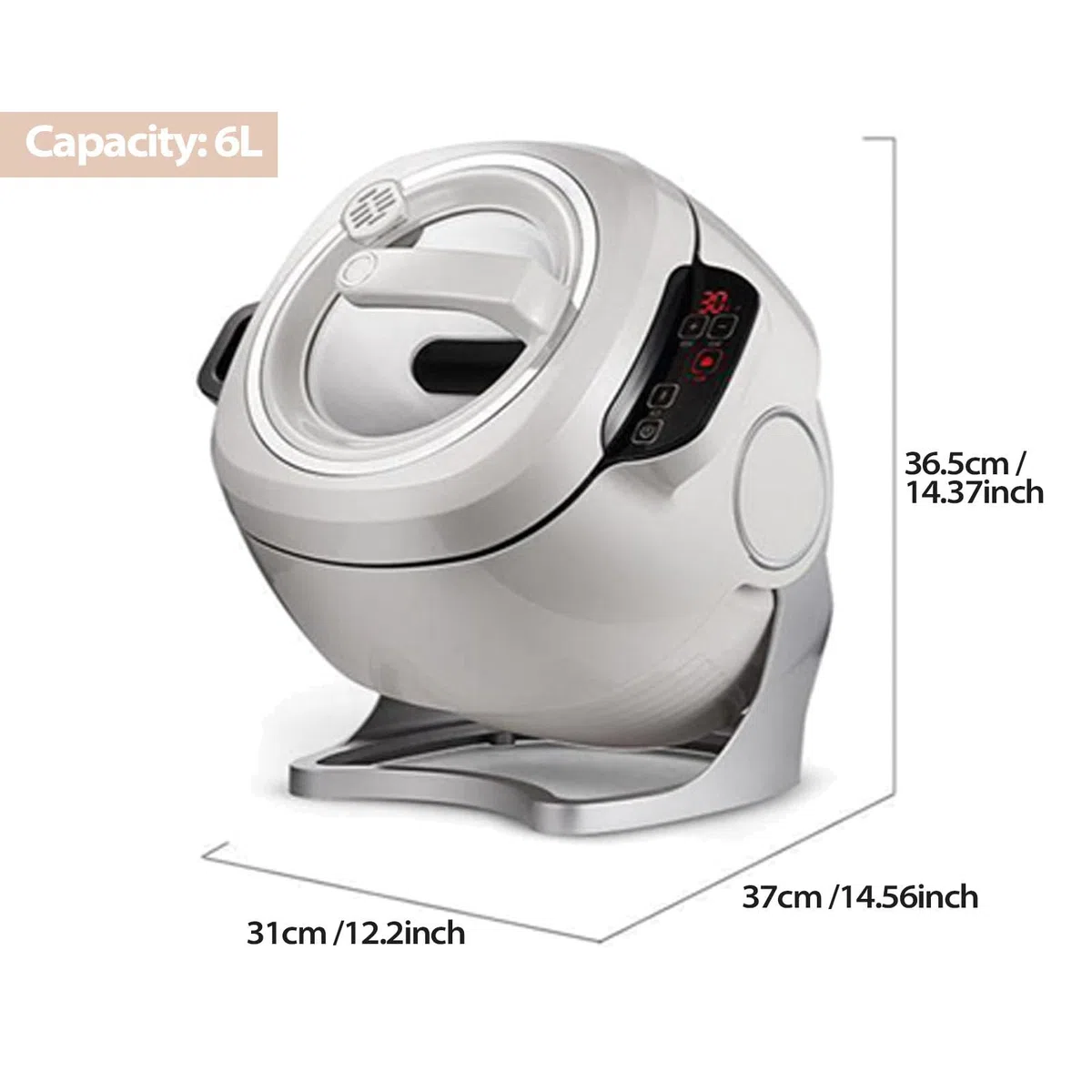 Cuiseur Automatique | Cuiseur électrique Professionnel | Puissance de Cuisson réglable à 3 Vitesses | Marmite à Induction | Robot de Cuisine | pour cantines et Restaurants