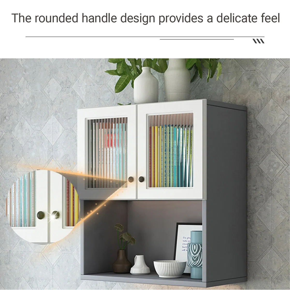 Armoire murale avec portes et étagère ouverte – Solution de rangement élégante pour salle de bain, buanderie et cuisine – Gain de place pour une utilisation efficace de la maison