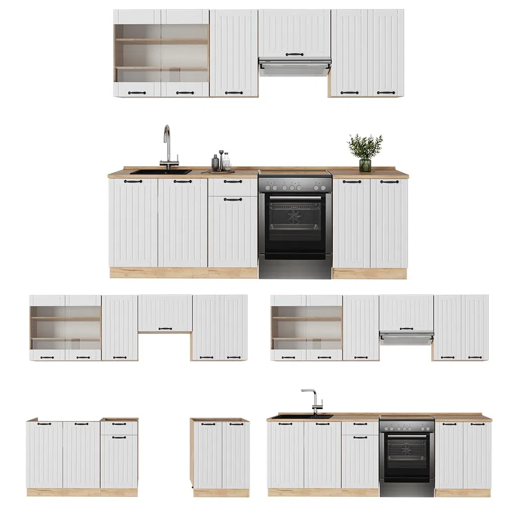 Vicco Cuisine Fame-Line, Blanc Campagne, 240cm