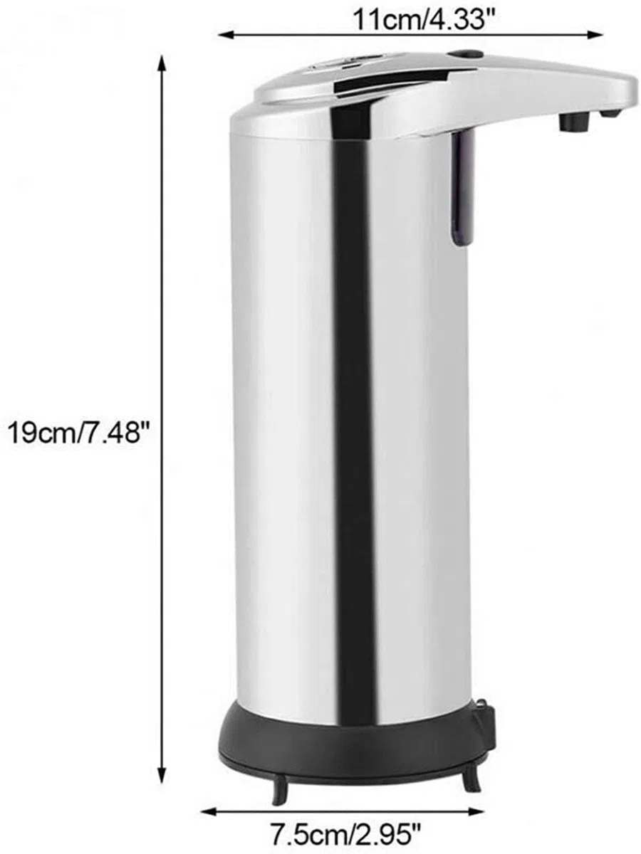 Distributeur de capteur de Mouvement de Gel sans Touch sans Touche Distributeur de Mouvement Noir, Distributeur de Gel Mains Libres de Piles, Distributeur de Savon Automatique à Main sans Eau de