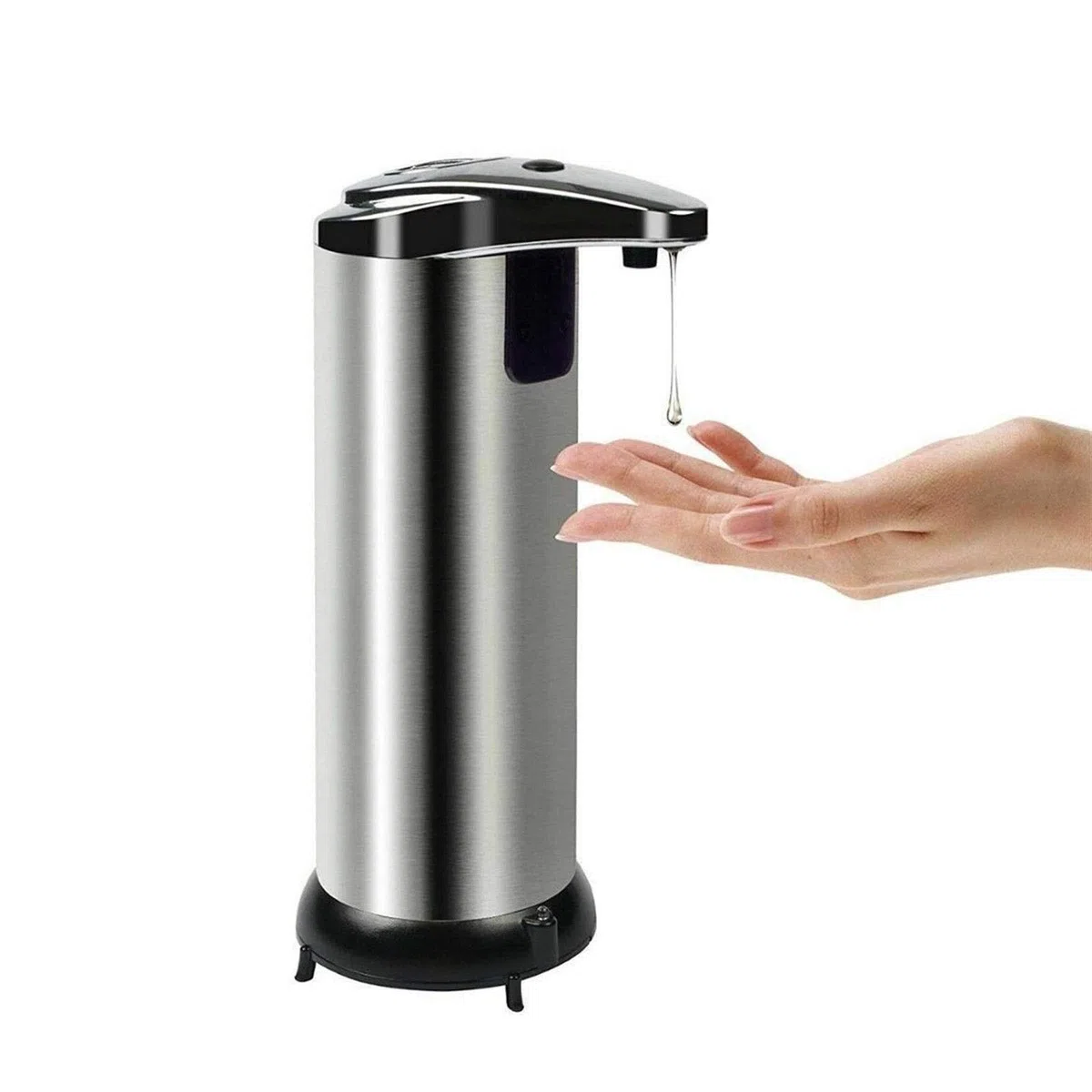 Distributeur de capteur de Mouvement de Gel sans Touch sans Touche Distributeur de Mouvement Noir, Distributeur de Gel Mains Libres de Piles, Distributeur de Savon Automatique à Main sans Eau de