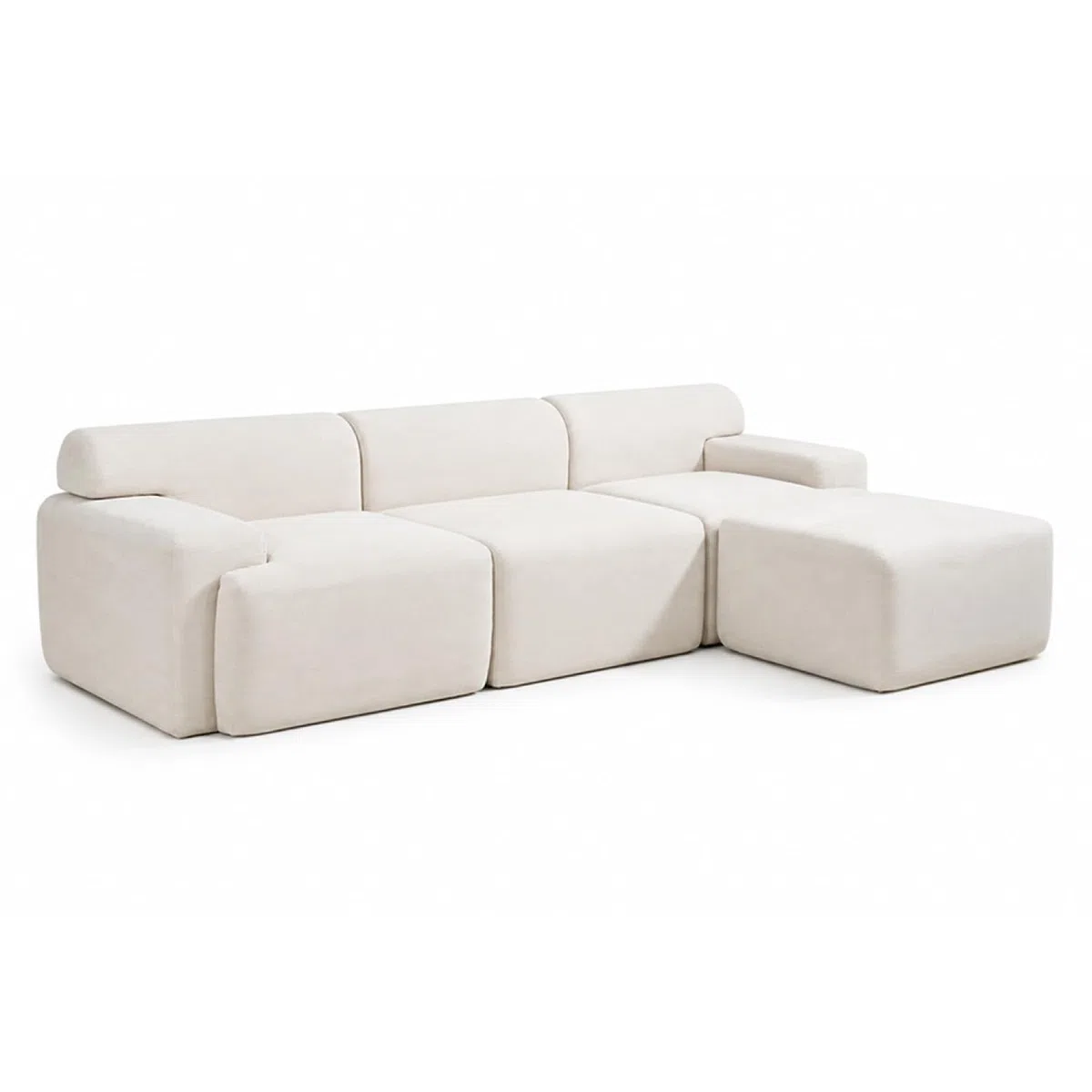 Canapé d'Angle Compressé SHEFFY 4 Places 300 cm Beige Polyester